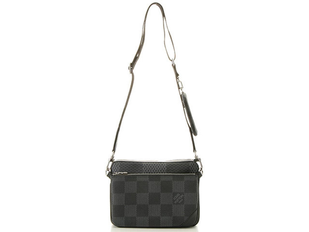 LOUIS VUITTON Trio Messenger Bag Damier Graphite Black Canvas